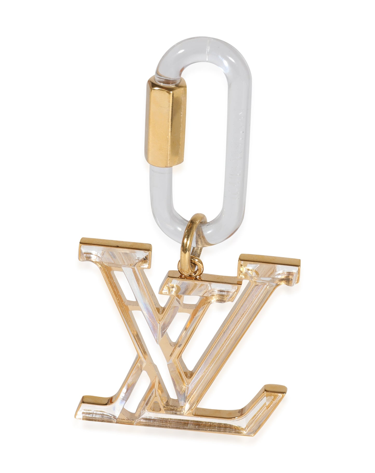 Louis Vuitton Louis Vuitton Clear Resin & Gold Metal LV Prism Bag Charm