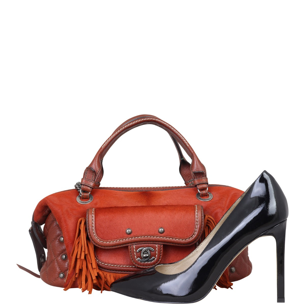 Chanel Pony Hair and Leather Paris-Dallas Bowling Fringe Bag | Burnt Orange