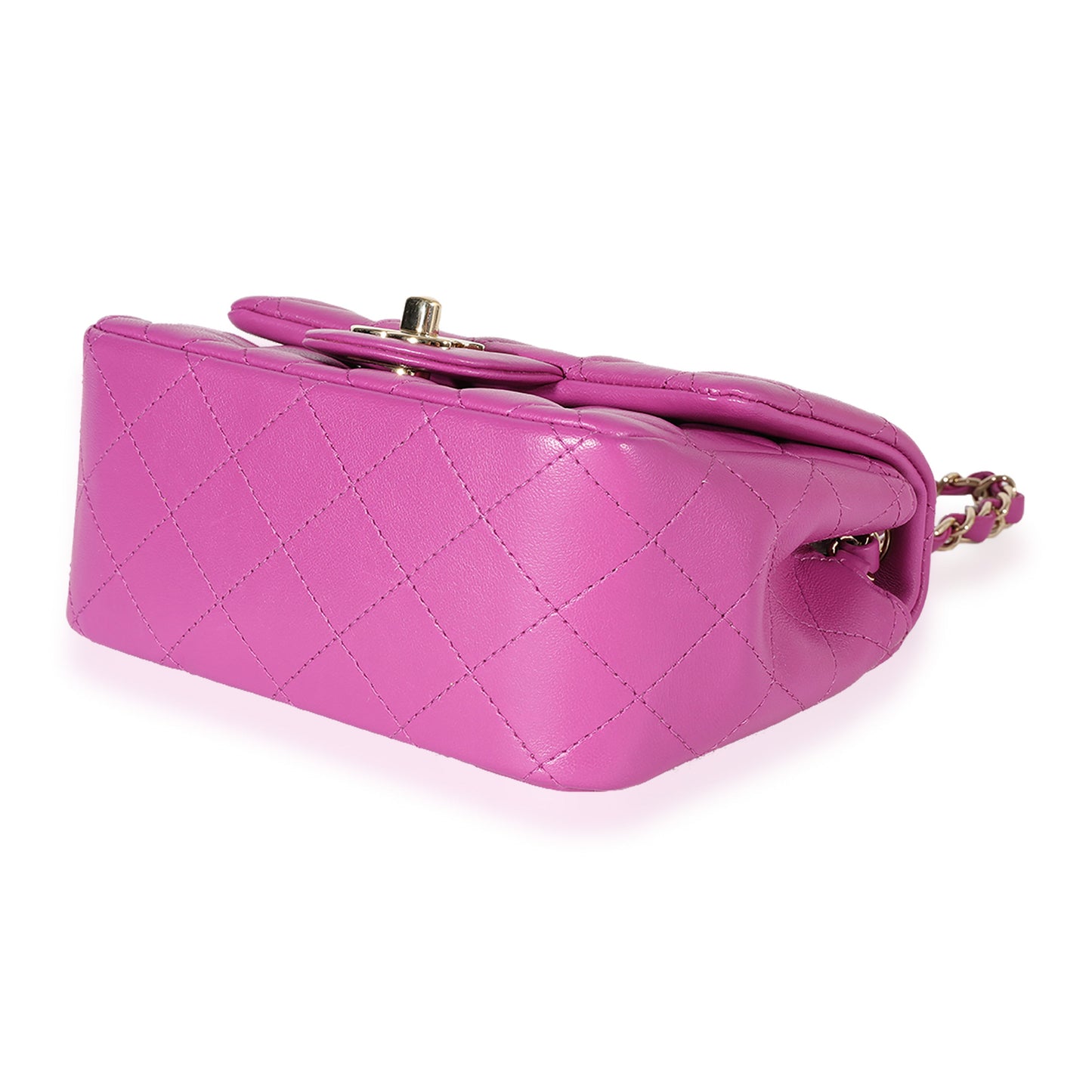 Chanel Purple Quilted Lambskin Mini Square Classic Flap Bag