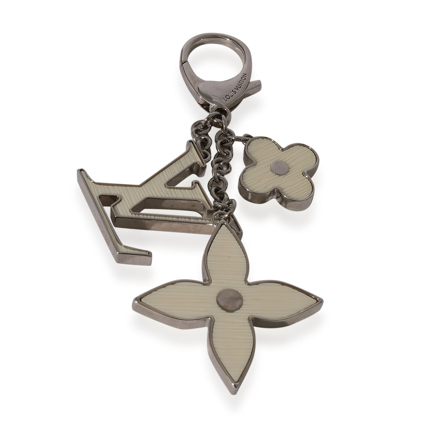 Louis Vuitton Louis Vuitton Silver Tone White Fleur De Epi Bag Charm
