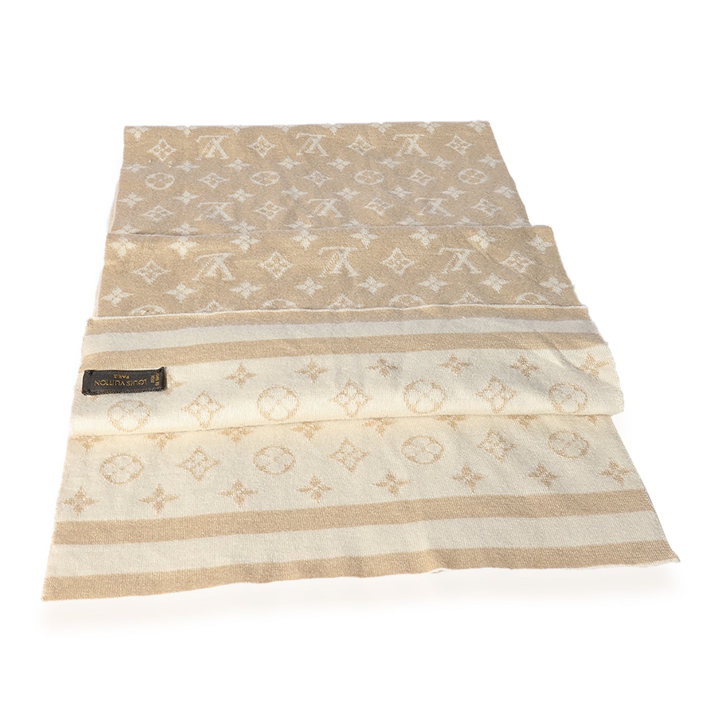 Louis Vuitton Louis Vuitton Beige Monogram Cashmere Blend Scarf