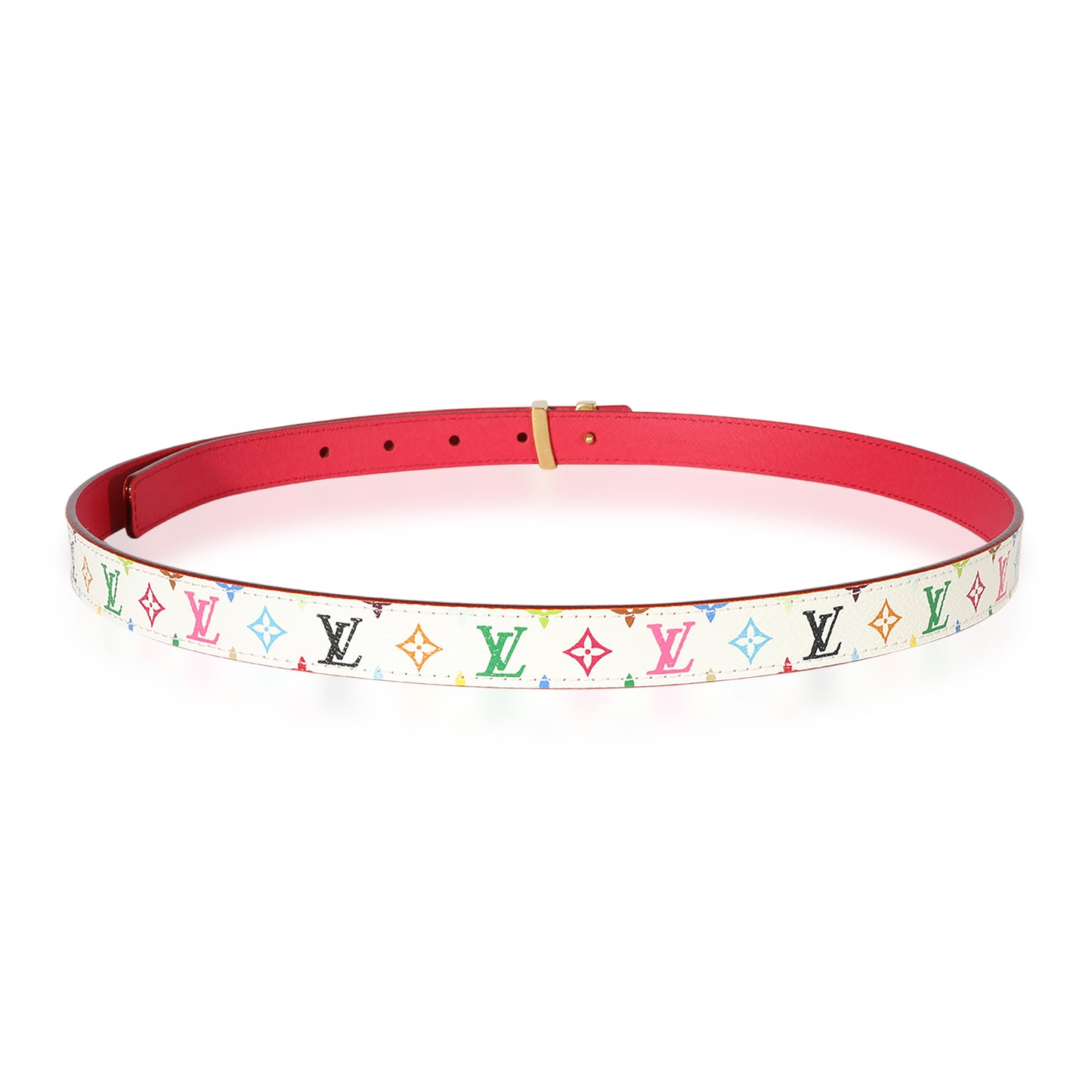 Louis Vuitton Louis Vuitton White & Multicolore Initials 20 Belt