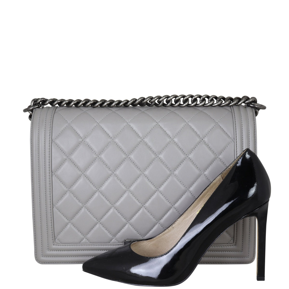 Chanel Boy Large | Grey