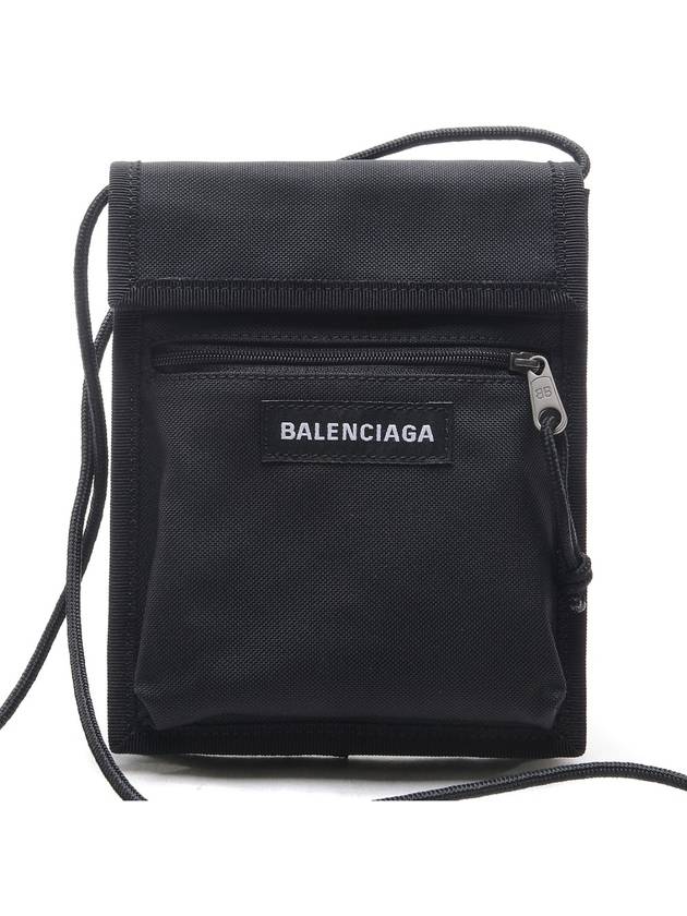 Luxury Balenciaga Trending 2025 Explorer Logo Patch Cross Bag Black