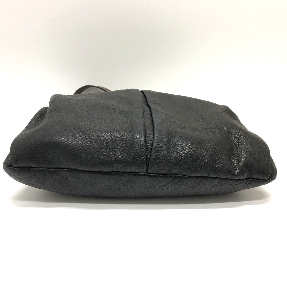 PRADA Shoulder Bag VA0802 leather black Front pocket Women