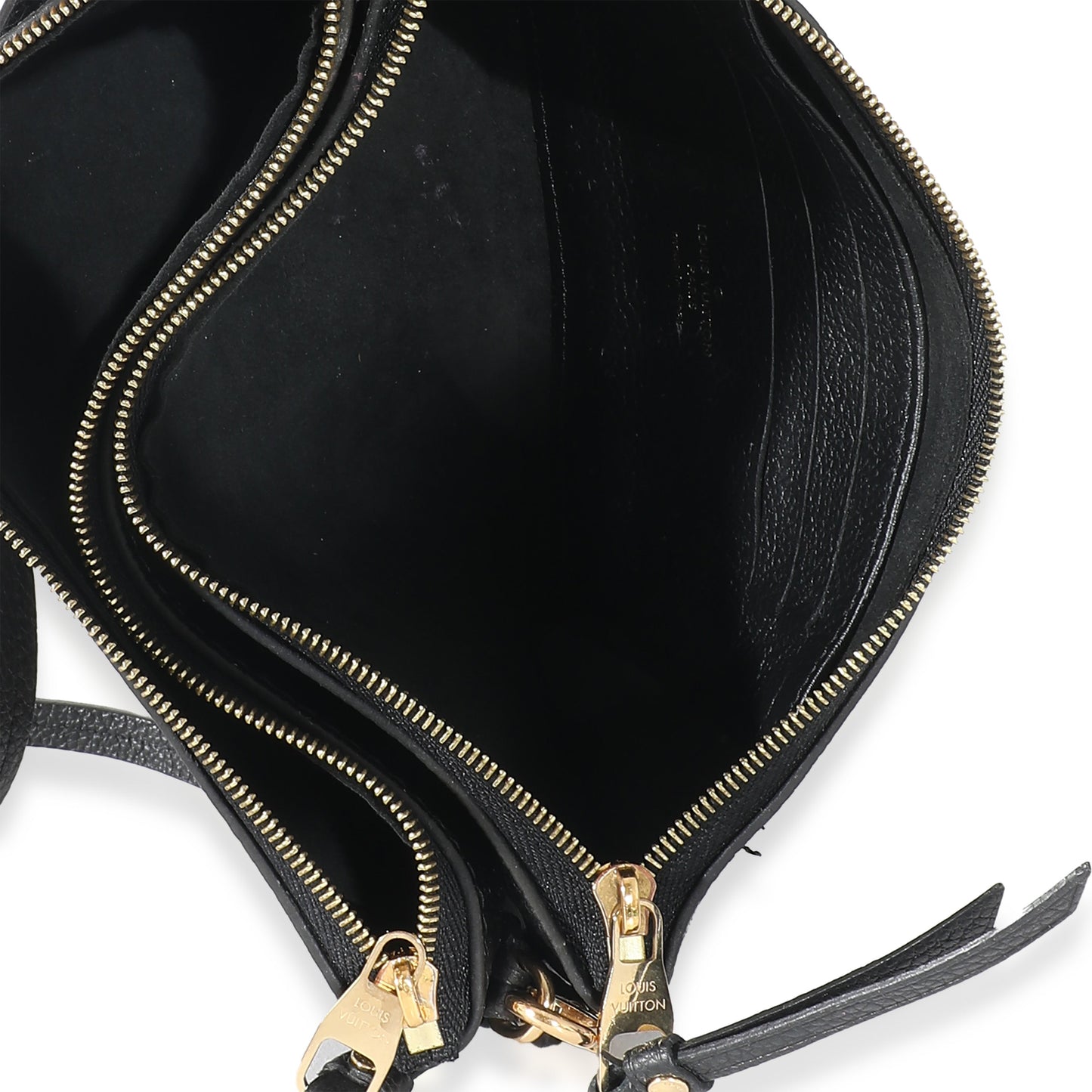 Louis Vuitton Louis Vuitton Black & Beige Monogram Empreinte Double Zip Pochette