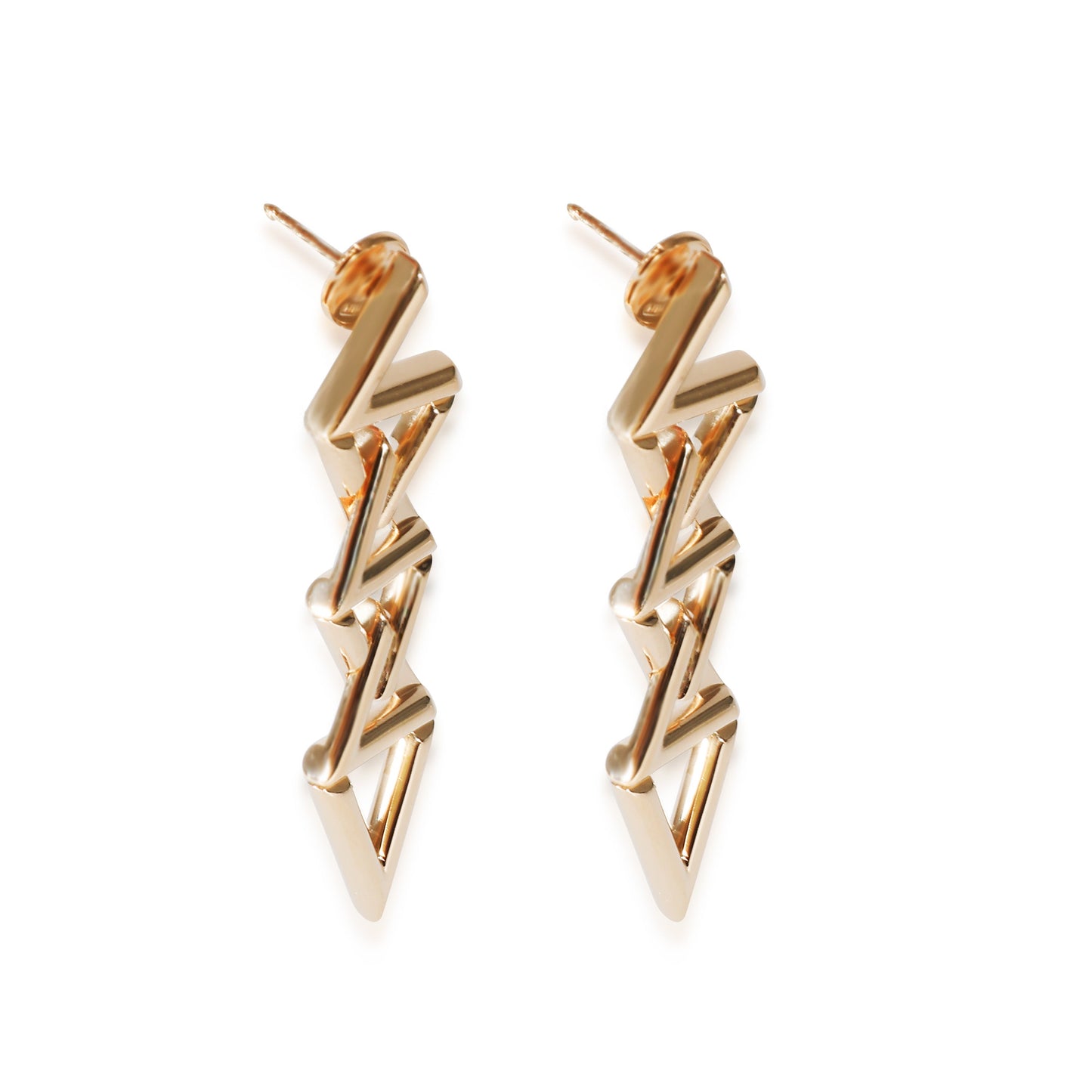 Louis Vuitton LV Volt Curb Chain Earrings in 18k Yellow Gold