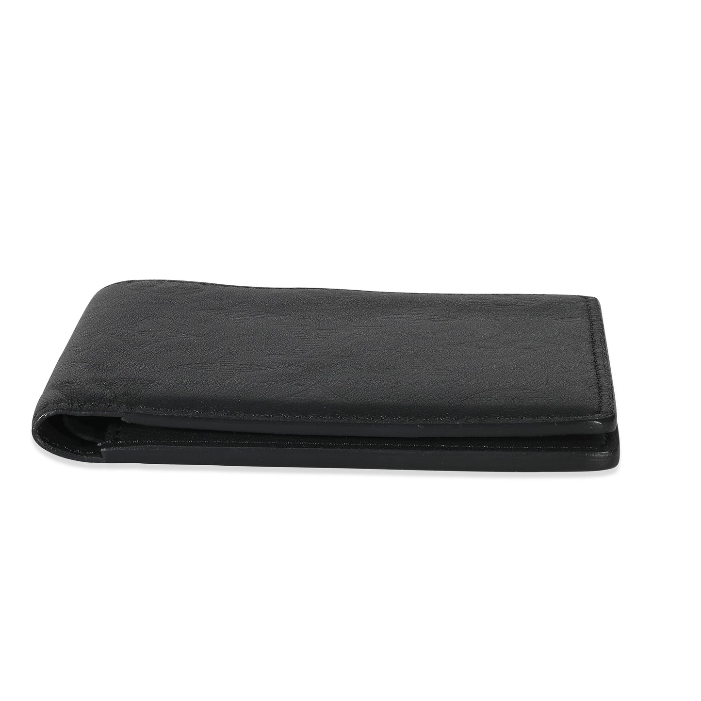 Louis Vuitton Black Monogram Shadow Calfskin Multiple Wallet