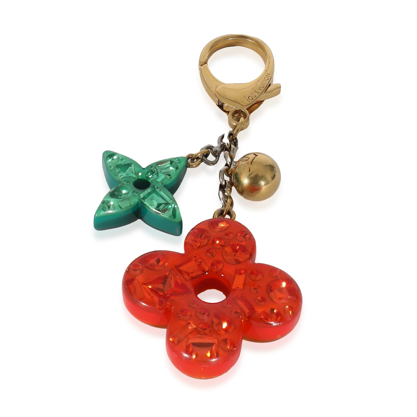 Louis Vuitton Louis Vuitton Metal Resin Monogram Glam Flower Bag Charm