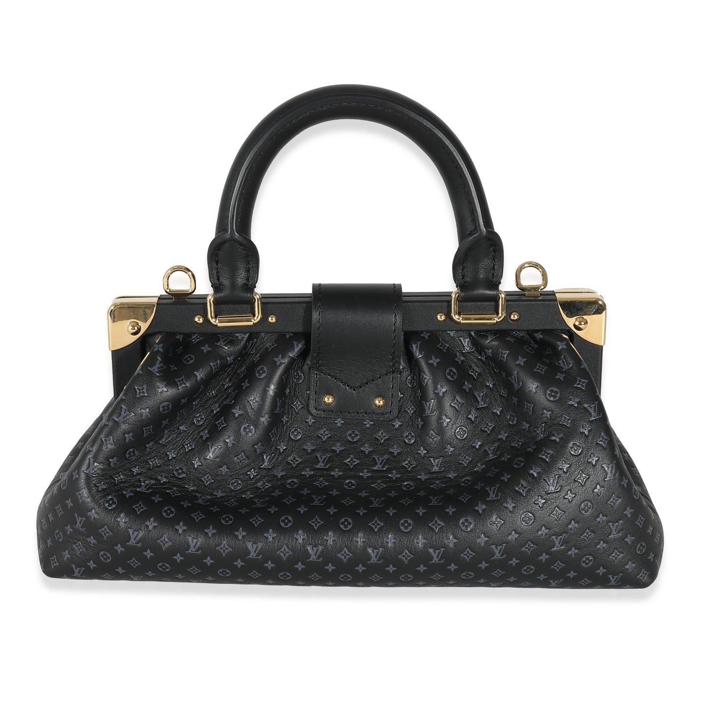 Louis Vuitton Black Embossed Calfskin Nanogram Clutch