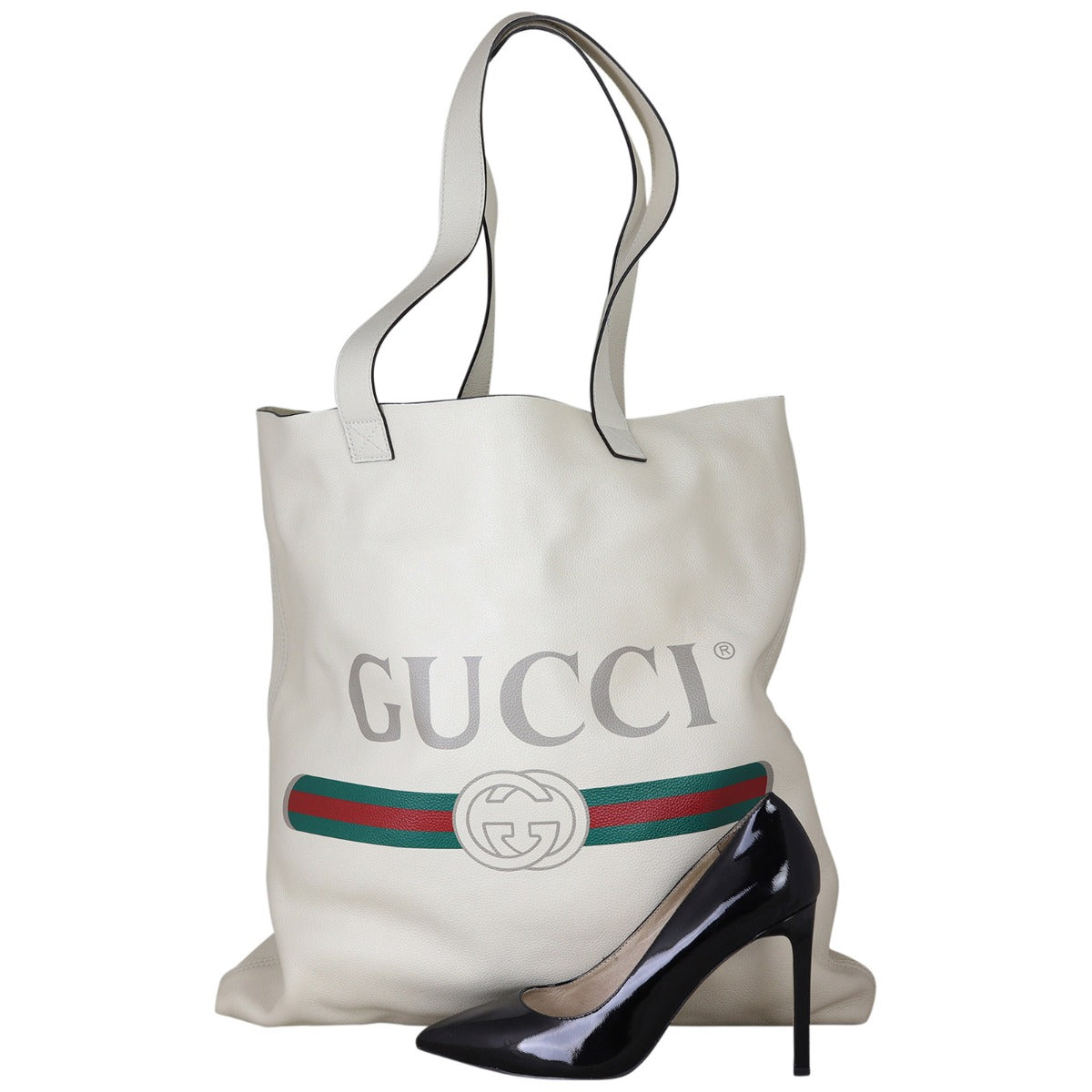 Gucci Leather Logo Tote