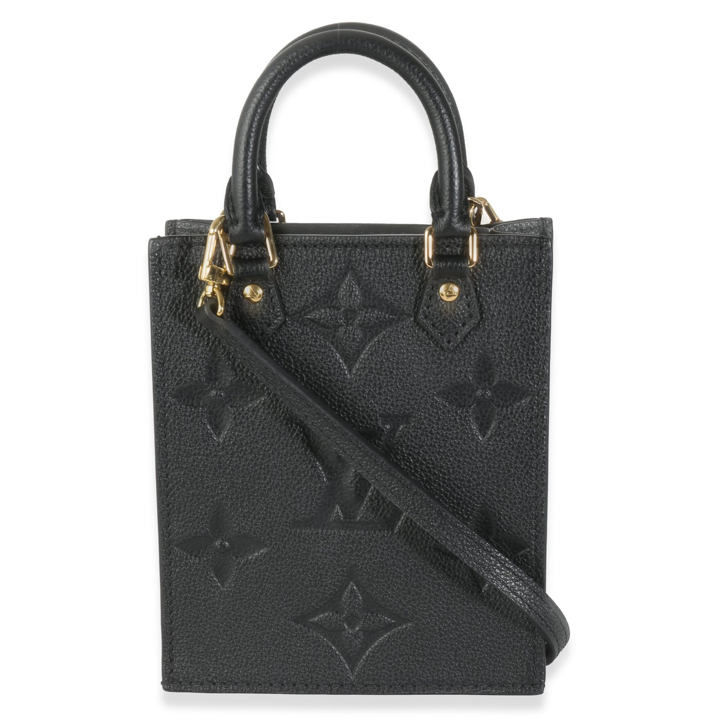 Louis Vuitton Black Monogram Empreinte Petite Sac Plat
