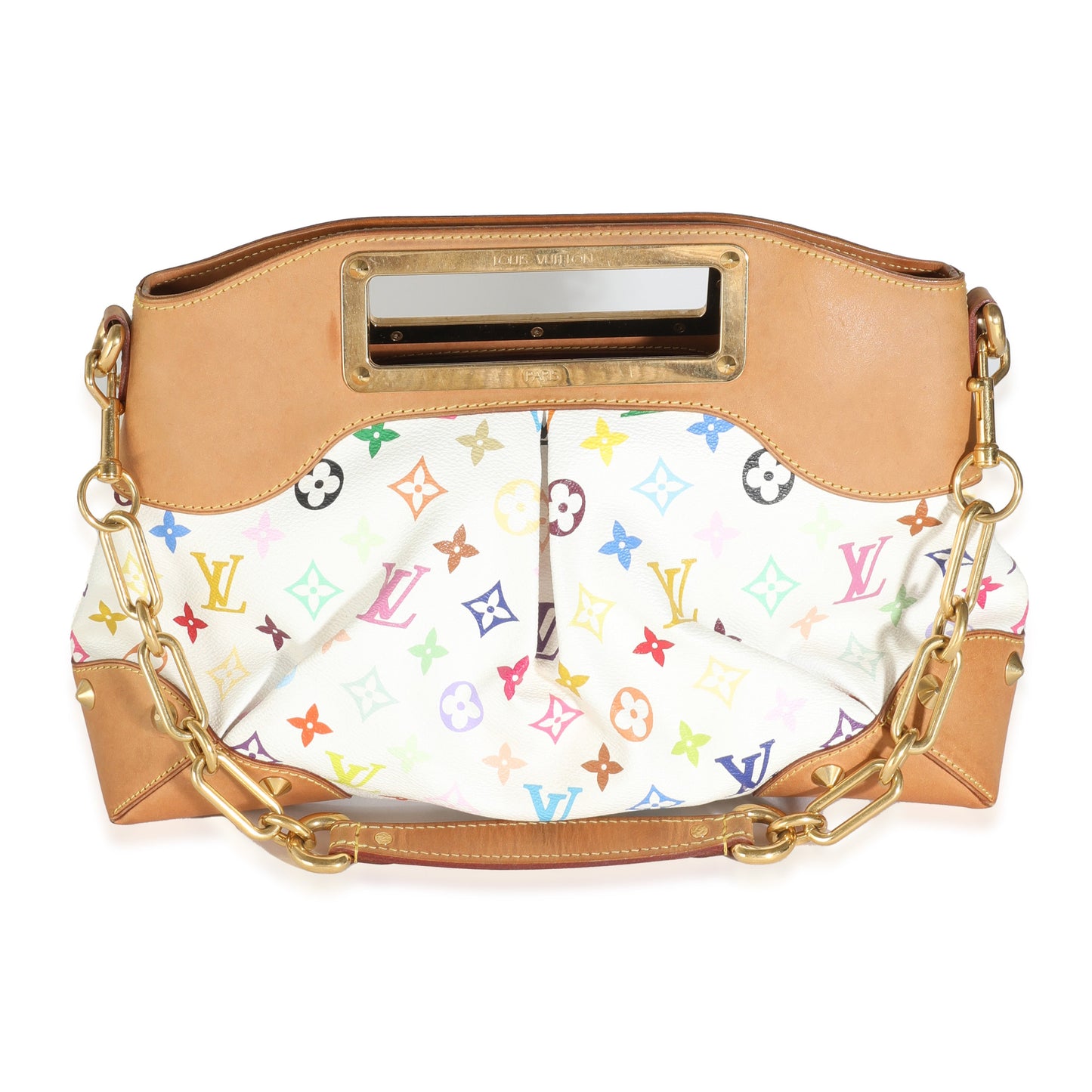 Louis Vuitton White Multicolor Canvas Judy MM