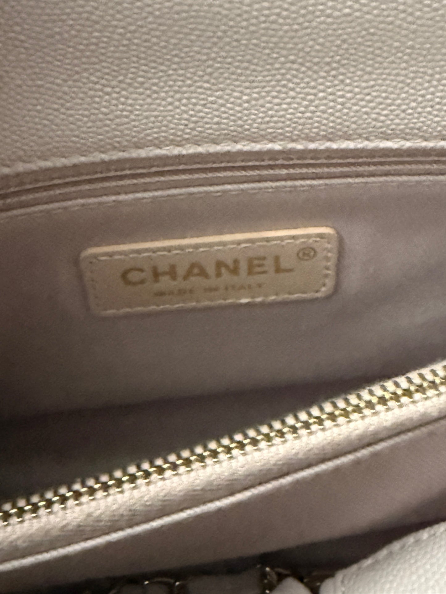 Chanel Light Pink Quilted Caviar Medium Coco Top Handle Handbag