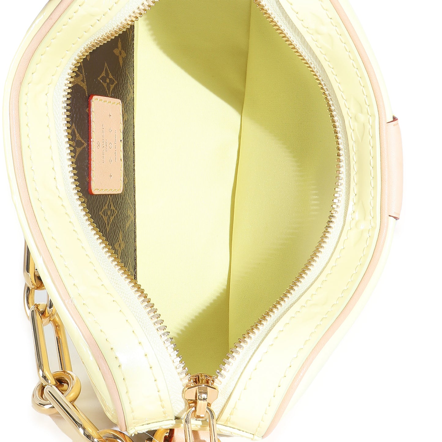Louis Vuitton Light Yellow Monogram Vernis Croissant NM