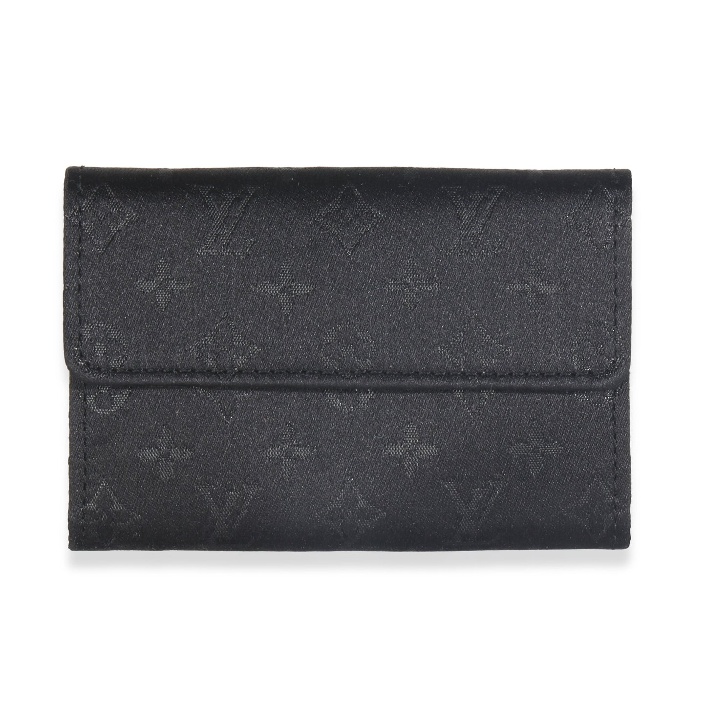 Louis Vuitton Black Metallic Monogram Satin Porte Monnaie