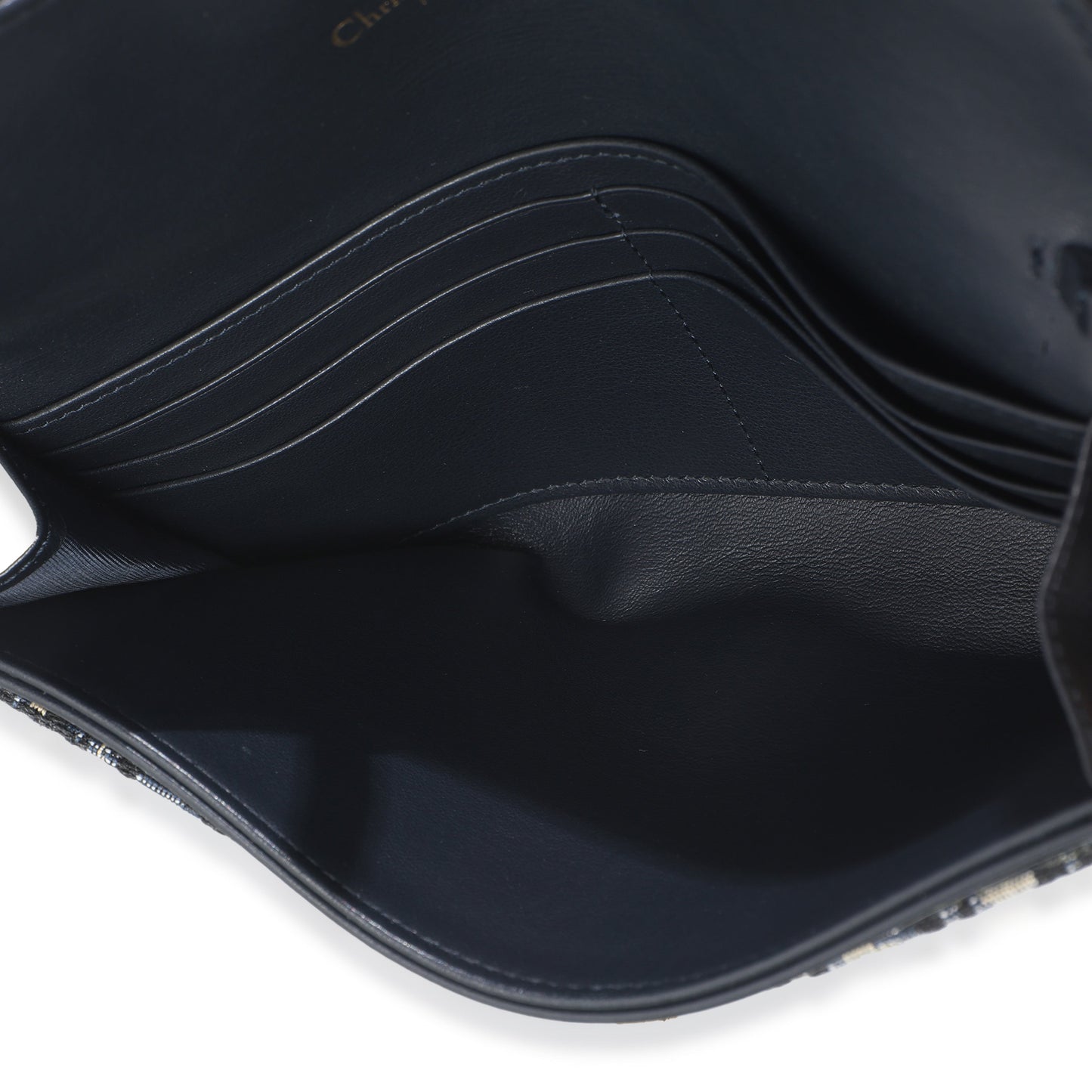 Dior Blue Oblique Canvas Saddle Chain Pouch
