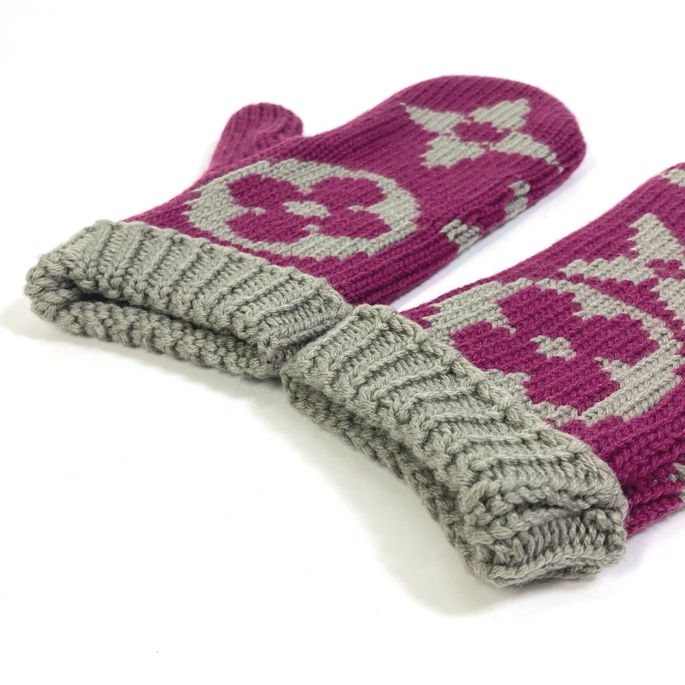 LOUIS VUITTON gloves âl72766 wool purple Monogram knit mittens Moffle Grand Floor Women