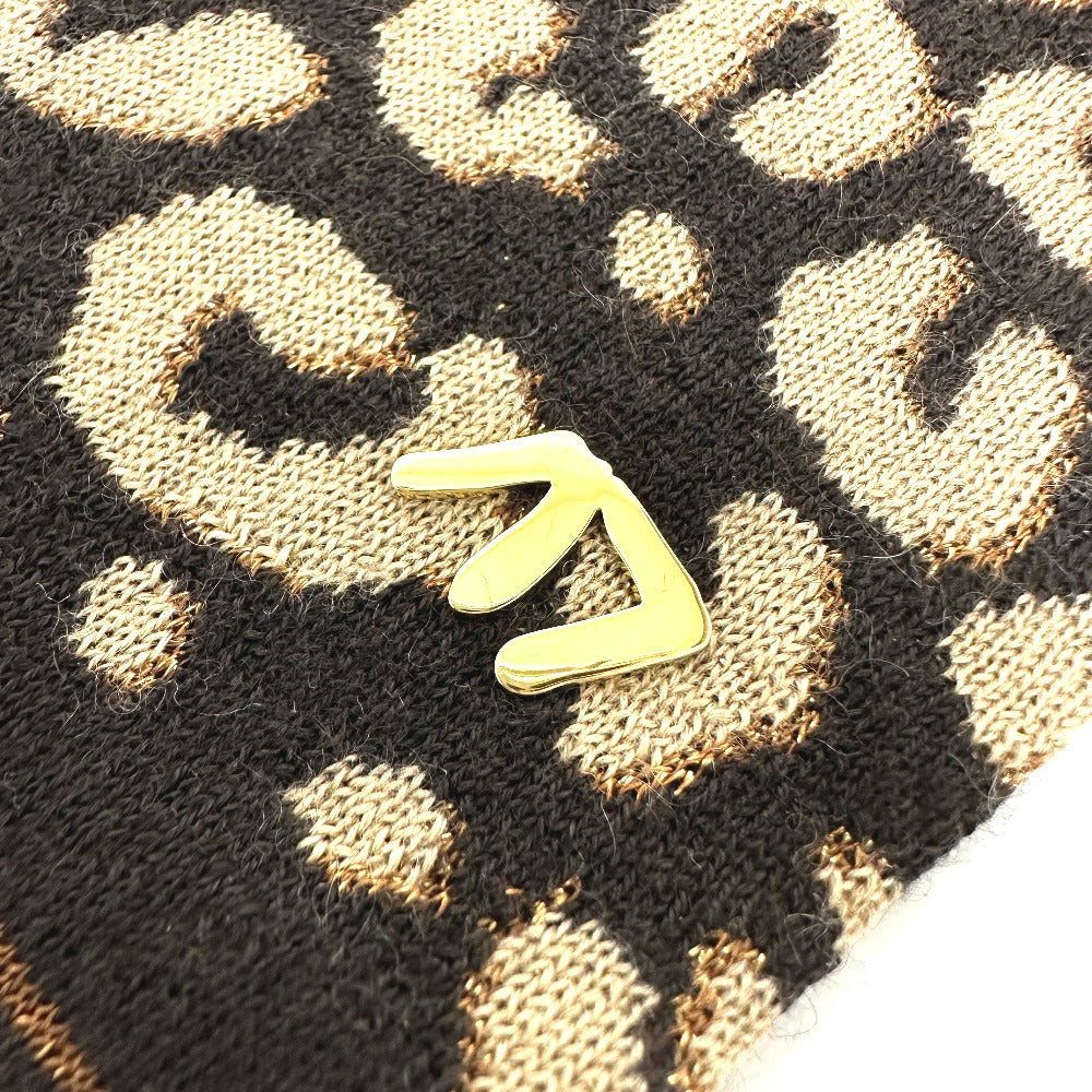 LOUIS VUITTON Glove M58347 Cashmere, Silk Brown LV glitter gommail leopard leopard print leopard Women