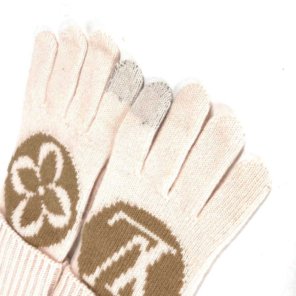 LOUIS VUITTON gloves M79254 wool beige flight mode Globe Maille LV Medallion Women