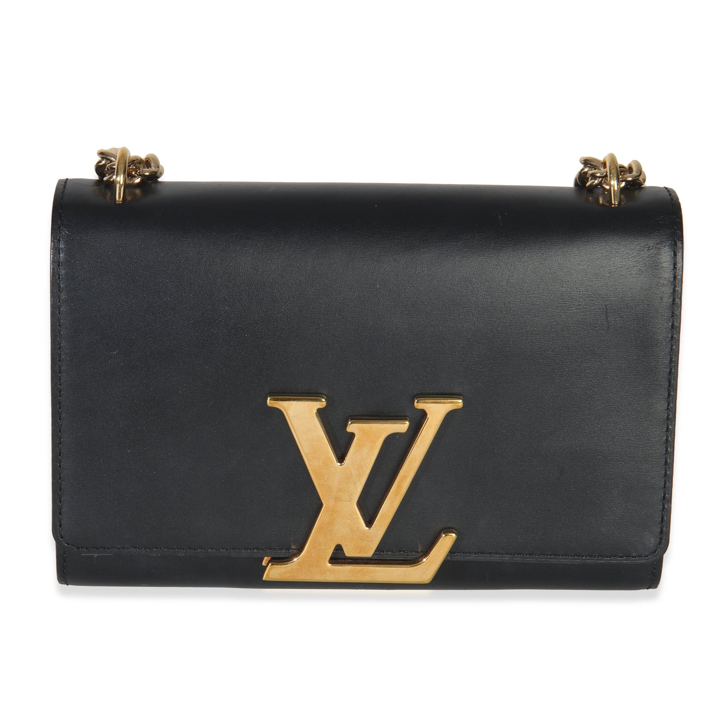 Louis Vuitton Black Calfskin Louise Clutch MM