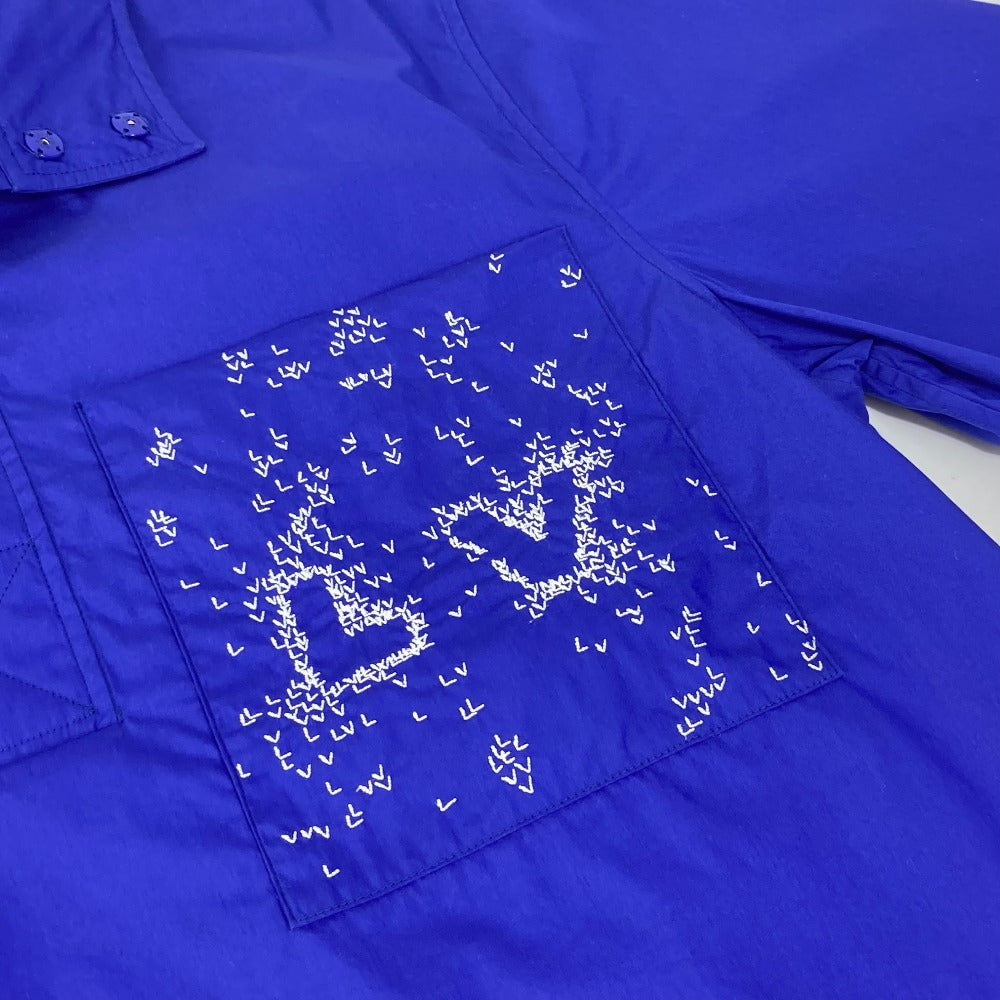 LOUIS VUITTON Short sleeve shirt Cotton, Nylon blue 22Stainless Steel LV spread short sleeve mens XS