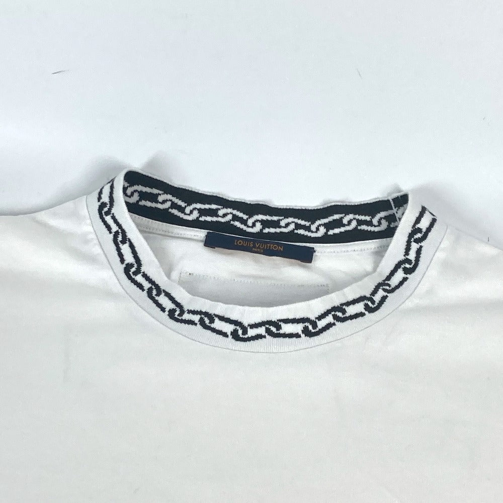 LOUIS VUITTON Short sleeve T-shirt cotton white Chain Design Women XXL