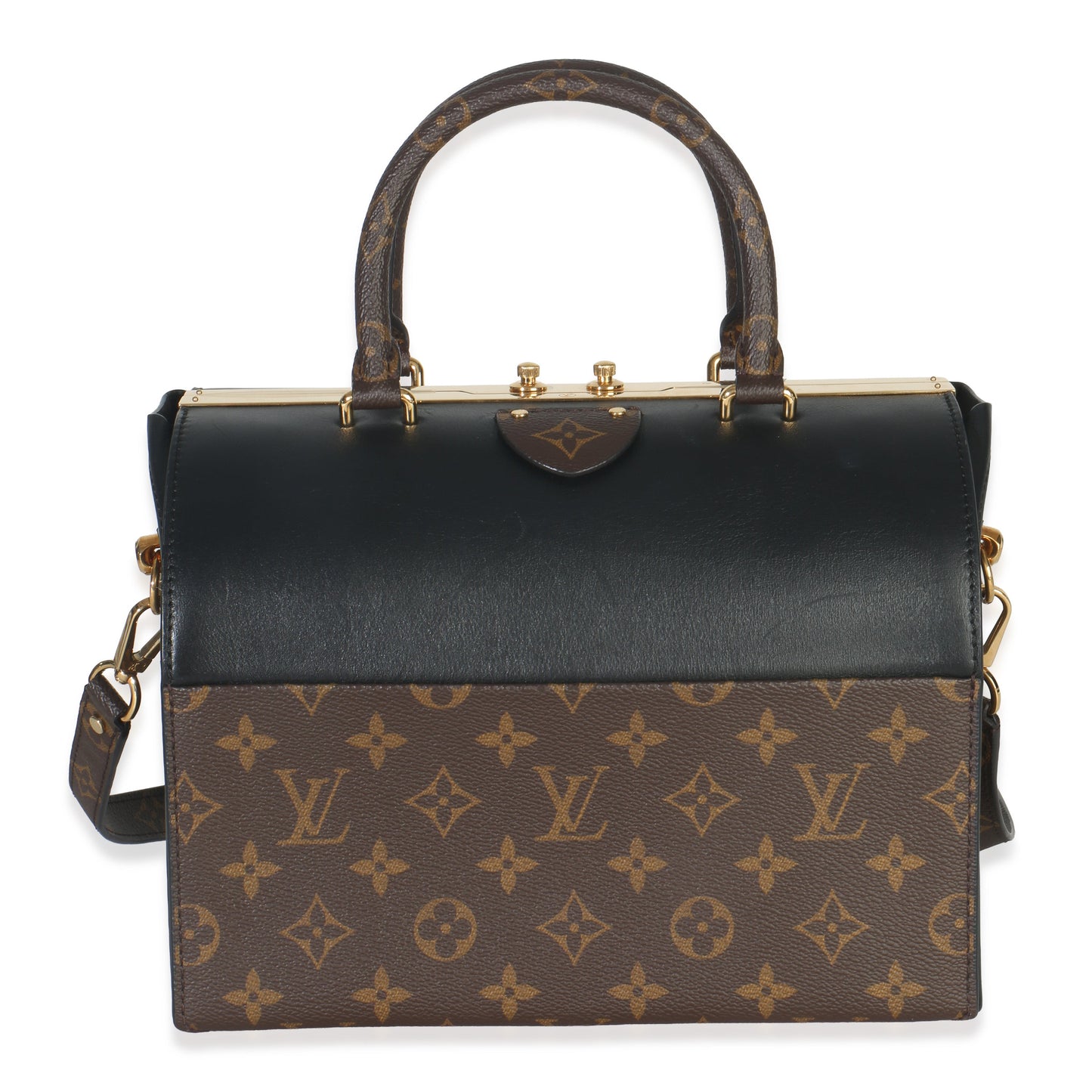 Louis Vuitton Black Calfskin Monogram Doctor Speedy 25