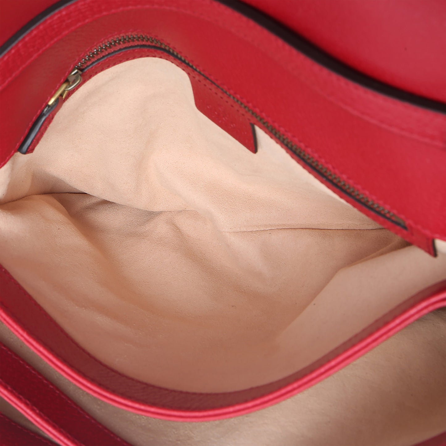 Gucci Red Calfskin GG Supreme Canvas Medium Margaret Shoulder Bag