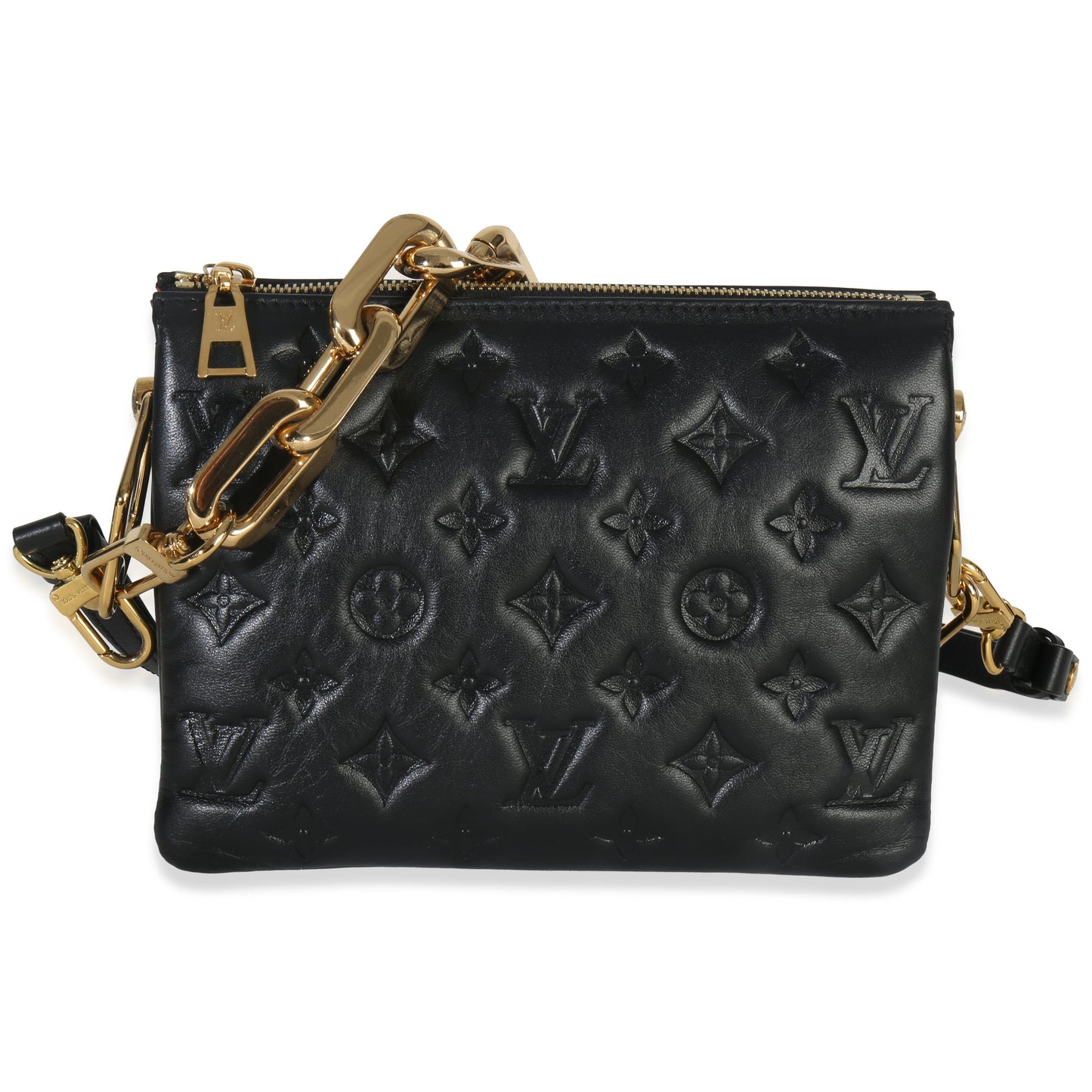 Louis Vuitton Black Monogram Embossed Lambskin Coussin BB