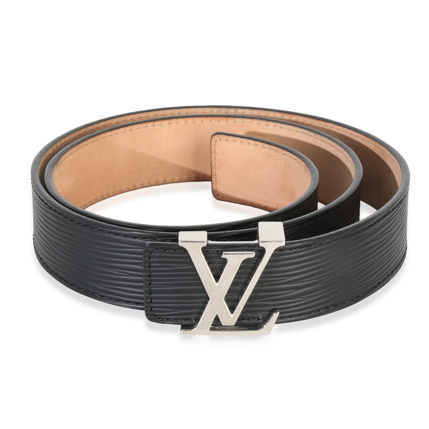 Louis Vuitton Black Epi LV Initiales 30mm Belt 80/32