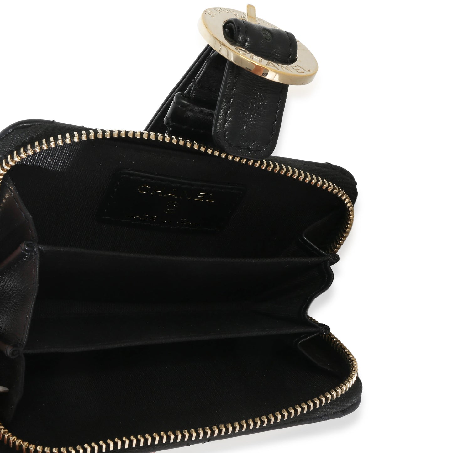 Chanel Black Quilted Lambskin Coin Purse Bracelet