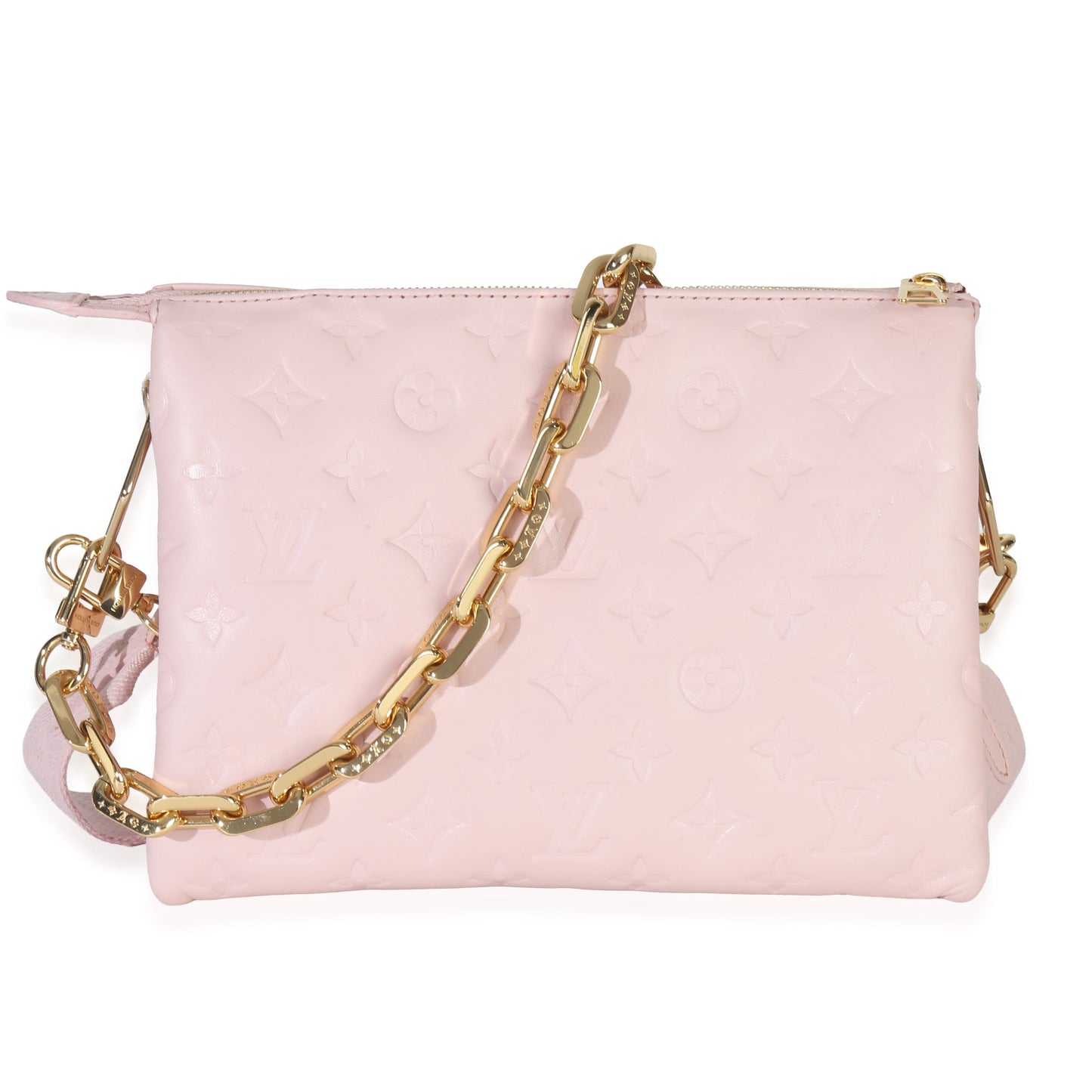 Louis Vuitton Pink Monogram Embossed Lambskin Coussin PM