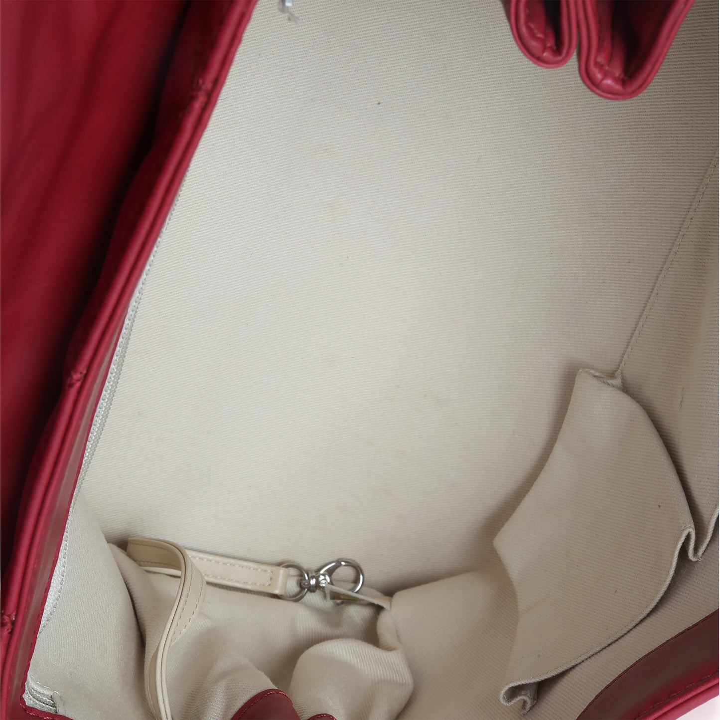 Chanel Red Quilted Lambskin Hampton Large Flap Bag