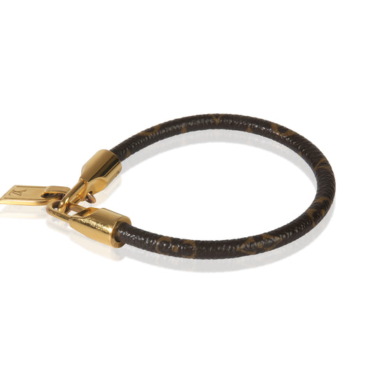 Louis Vuitton Gold-Plated Canvas Monogram Luck It Charm Bracelet