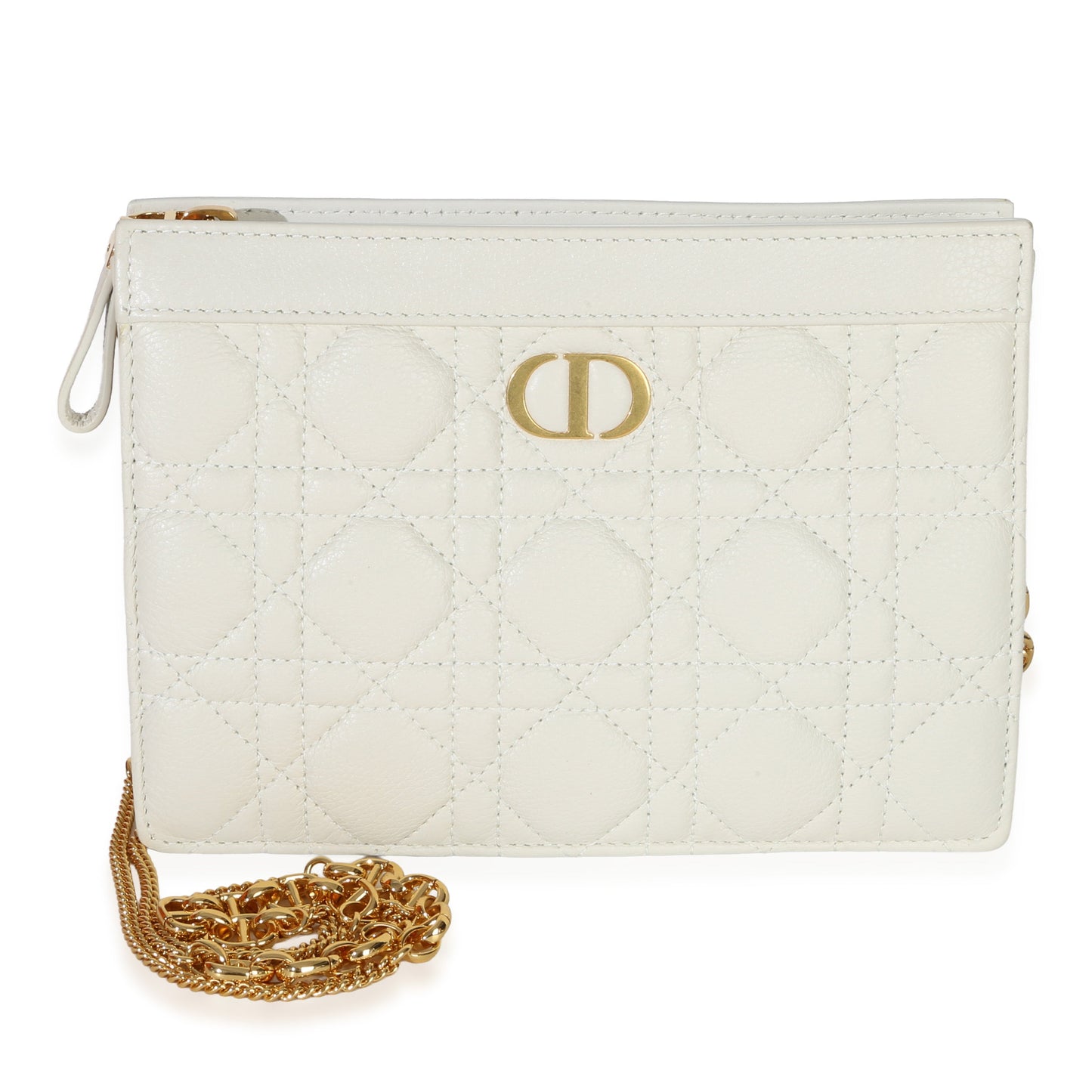 Dior Cream Calfskin Cannage Caro Every Dior Pouch