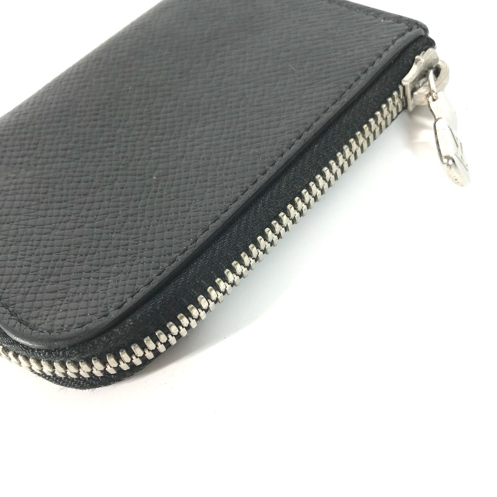 LOUIS VUITTON Coin case M63375 Taiga Leather black Taiga Porto Monnaie Jour mens
