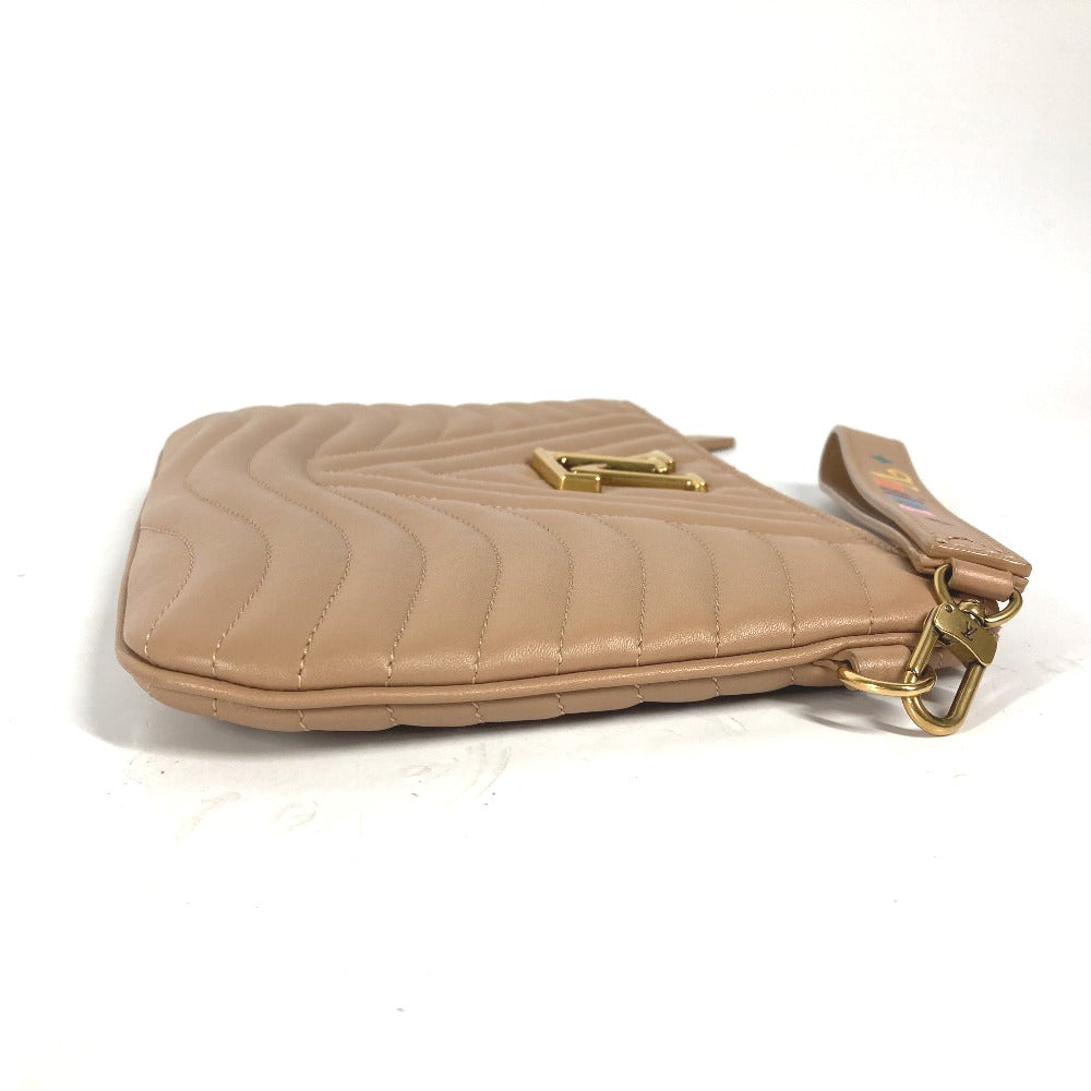 LOUIS VUITTON Clutch bag M68478 leather beige New Wave Pochette Zip Women