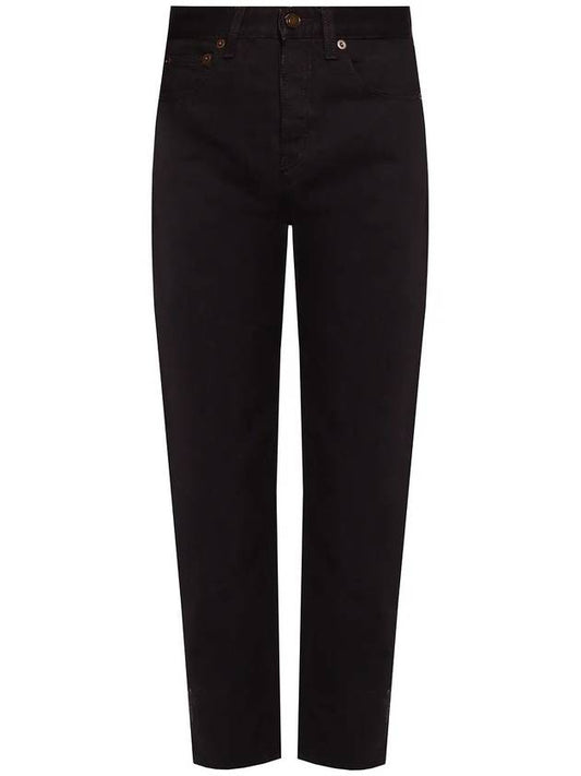 Luxury Saint Laurent Trending 2025 Women's Cotton High Waist Pants Black