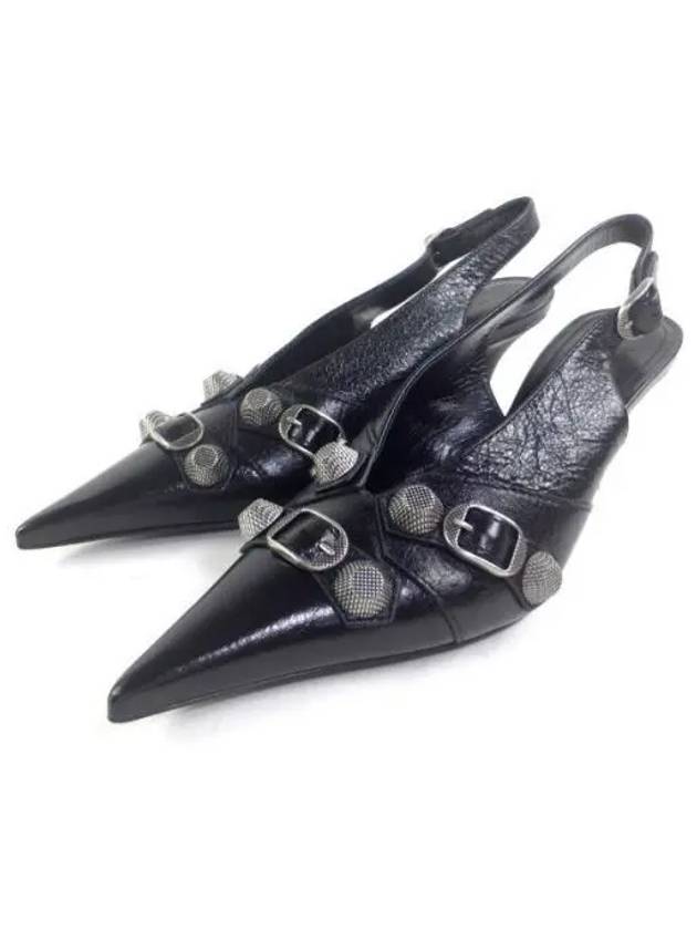 Luxury Balenciaga Trending 2025 Cagole Slingback Heels Black