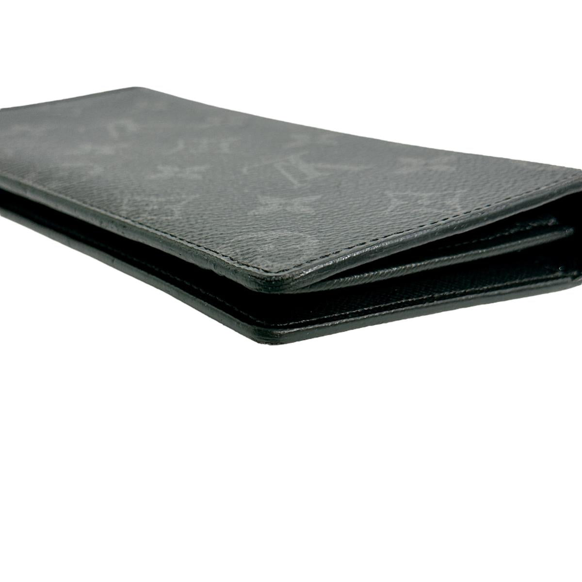 LOUIS VUITTON Long Wallet Purse M61697 Monogram canvas Gray x black Bifold Walletlong wallet Eclipse Portefeuille Blaza mens