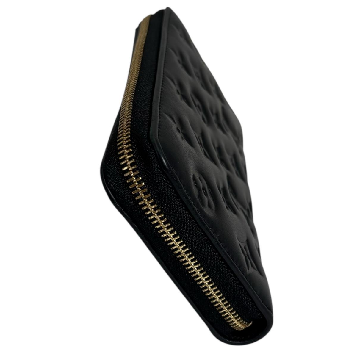 LOUIS VUITTON Long Wallet Purse M81510 lambskin Noir Monogram Zippy wallet