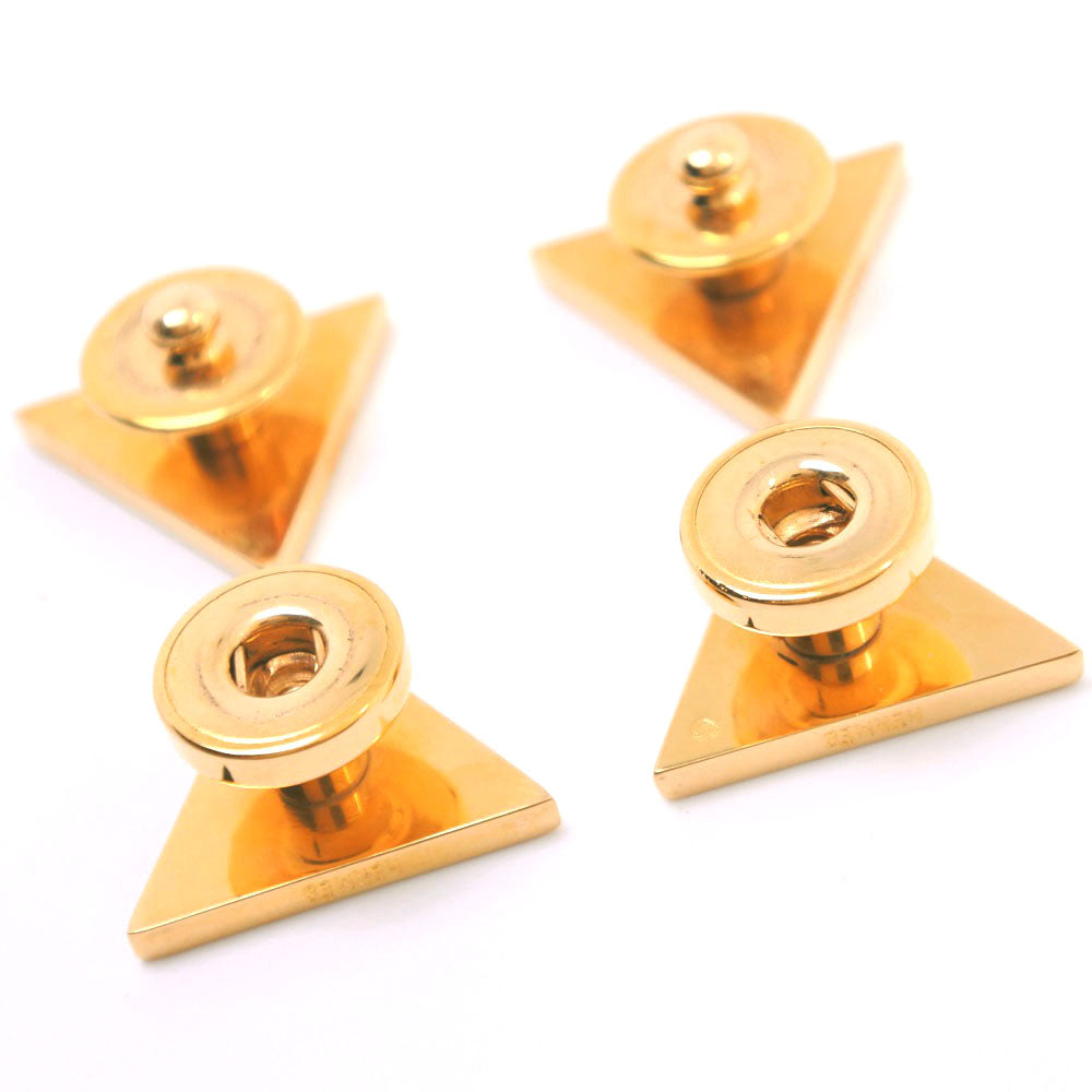 HERMES cuffs Plated Gold , Leather gold triangle mens