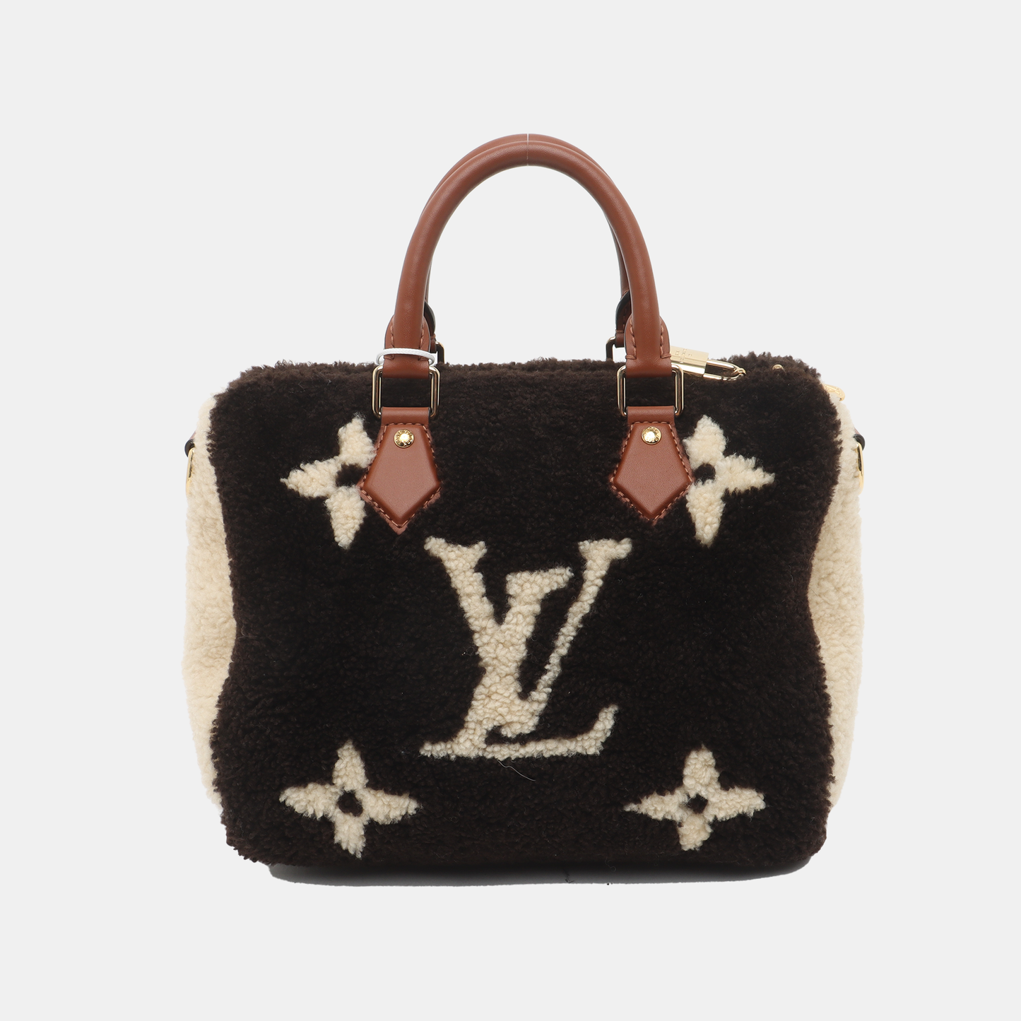 Louis Vuitton Speedy Bandouliere 25 Teddy Shearling Giant Monogram Crossbody Bag