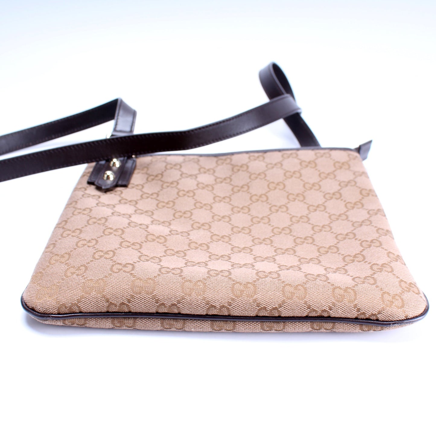 Gucci 257246 GG Canvas Flat Messenger Bag