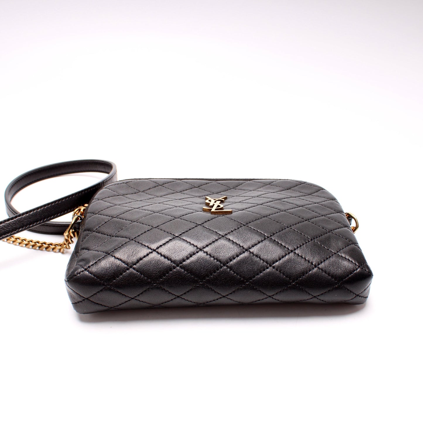 Saint Laurent 733667 Gaby Zip Pouch Quilted Lambskin Bag