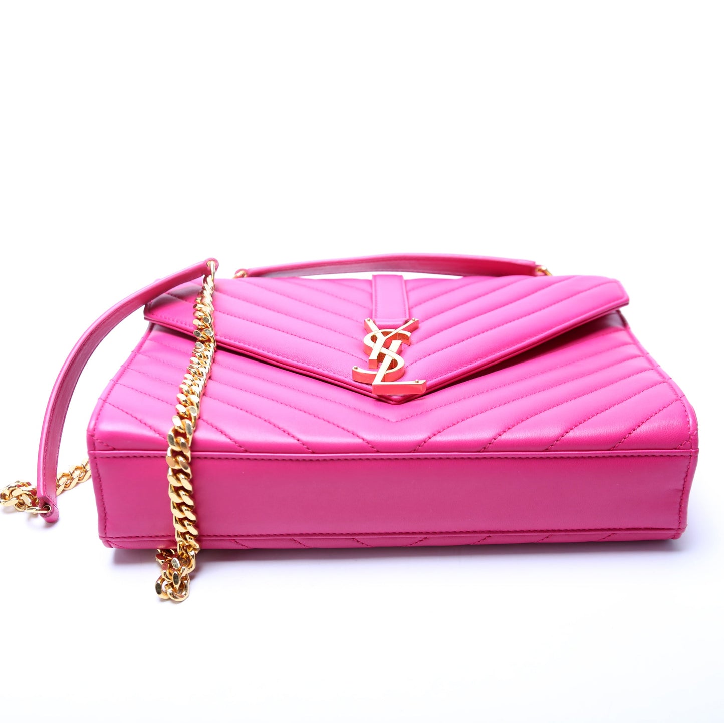 Saint Laurent Lambskin Monogram Satchel Medium 396908 Bag