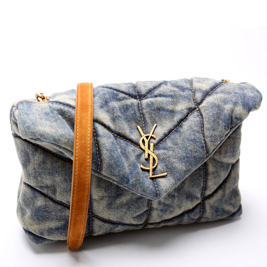 Saint Laurent Loulou Toy Puffer Denim 620333 Bag