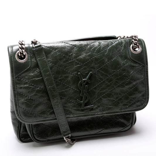 Saint Laurent Niki Medium Crinkle Leather Bag