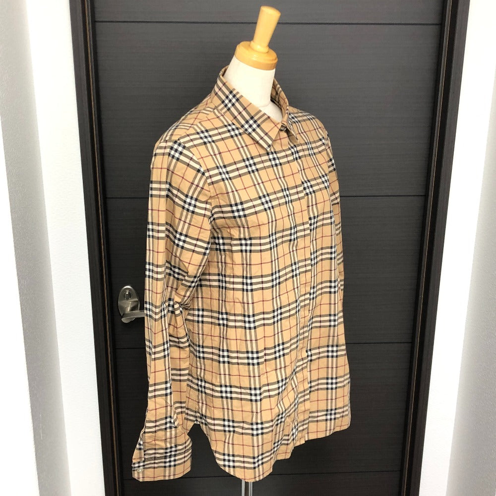BURBERRY Long sleeve shirt cotton beige Check Pattern Women M